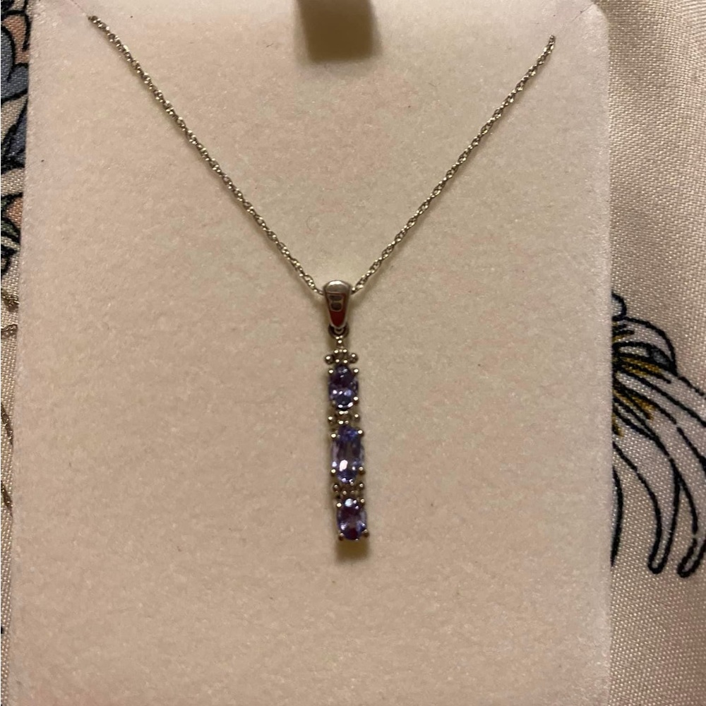 Sterling silver tanzanite necklace